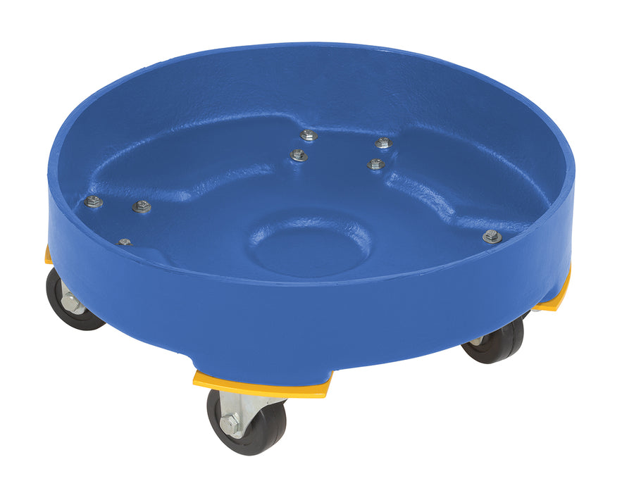 Vestil DRUM-DP-HD-30-BU Polyethylene Heavy Duty Drum Dolly 30 Gallon 19-3/4 in. x 19-3/4 in. x 8-5/8 in. 600 lb. Capacity Blu