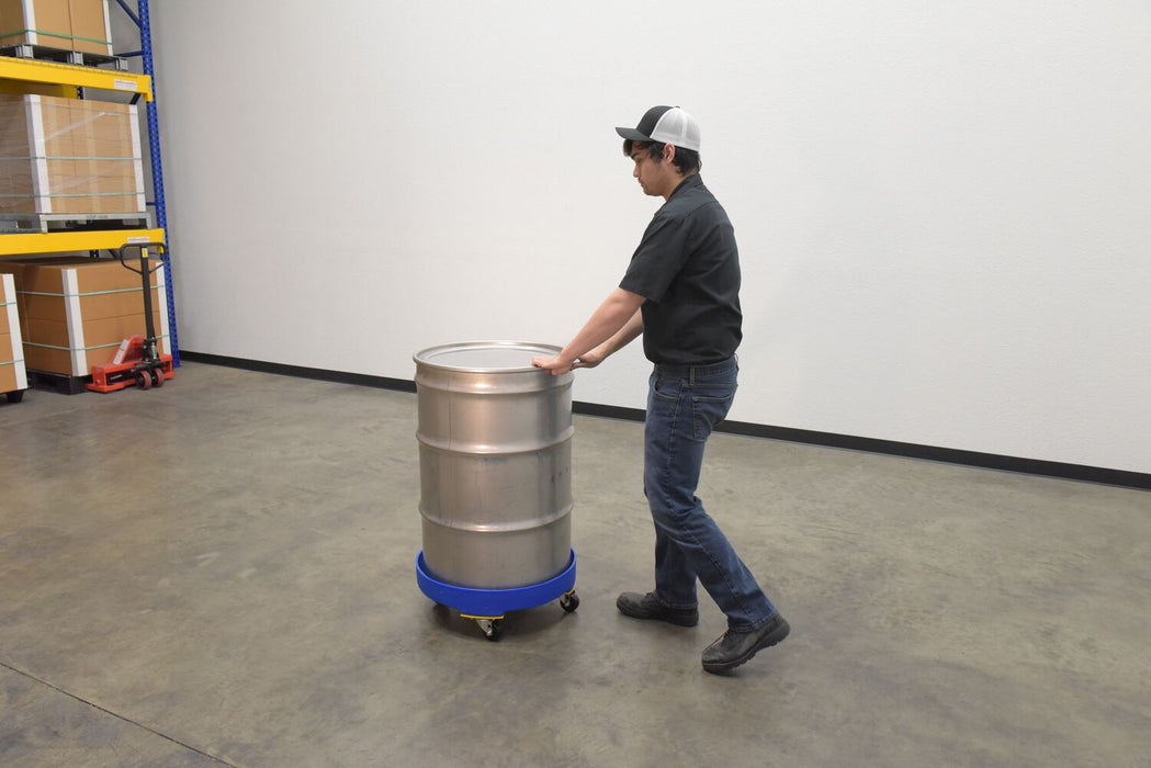 Vestil DRUM-DP-HD-55-BU polyethylene heavy duty drum dolly - view 7