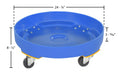 Vestil DRUM-DP-HD-55-BU polyethylene heavy duty drum dolly dimensions diagram
