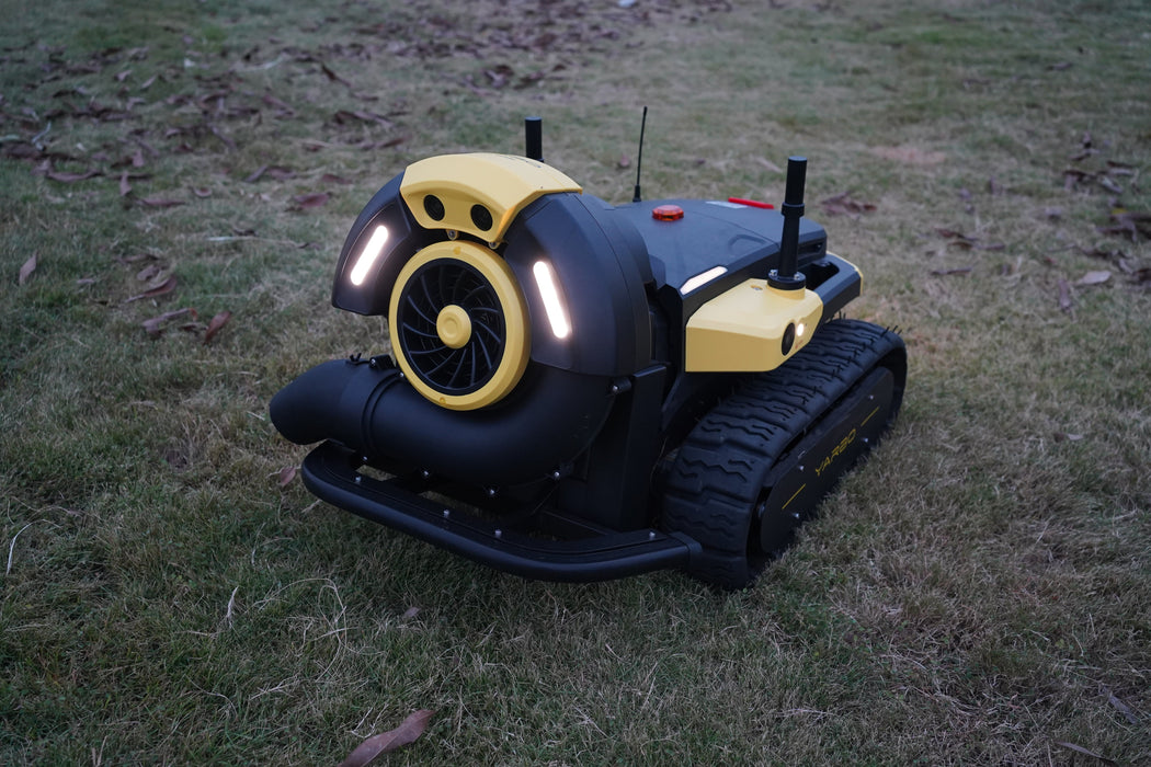 Yarbo modular system with leaf blower attachment connected to core unit