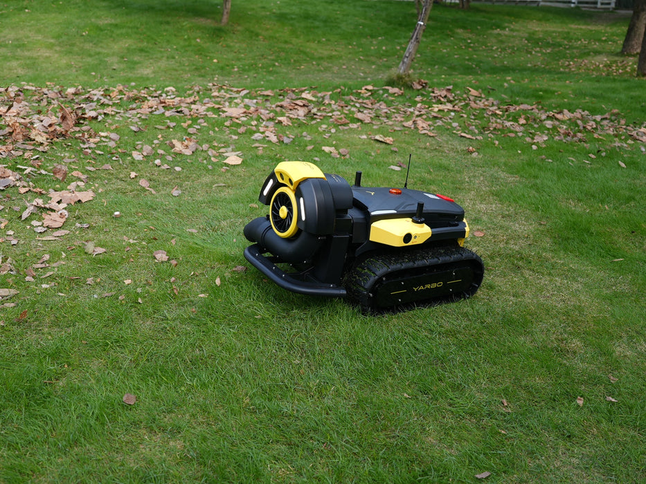 Mobile app interface controlling Yarbo robotic leaf blower system