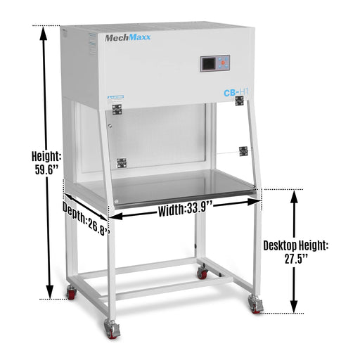 33.9″ Wide CB-H1 Horizontal Laminar Flow Clean Bench with HEPA Filtrat — angle view