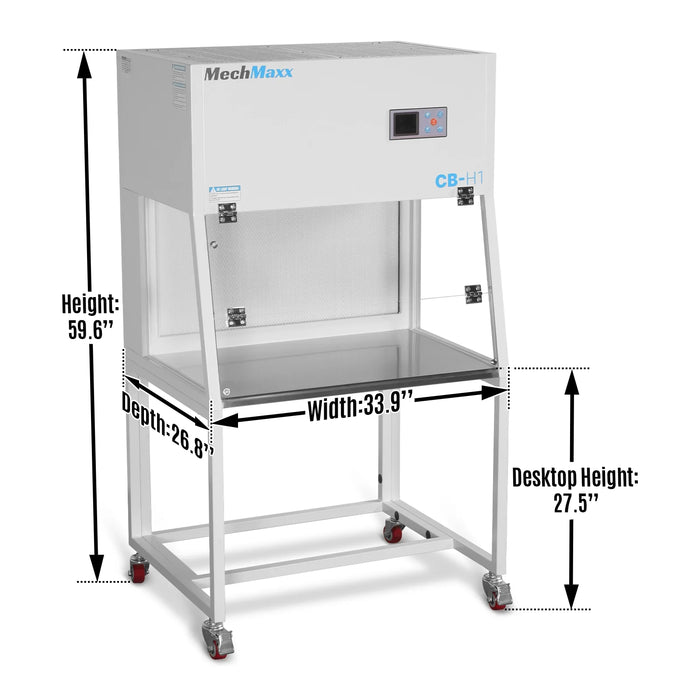 33.9″ Wide CB-H1 Horizontal Laminar Flow Clean Bench with HEPA Filtrat — angle view