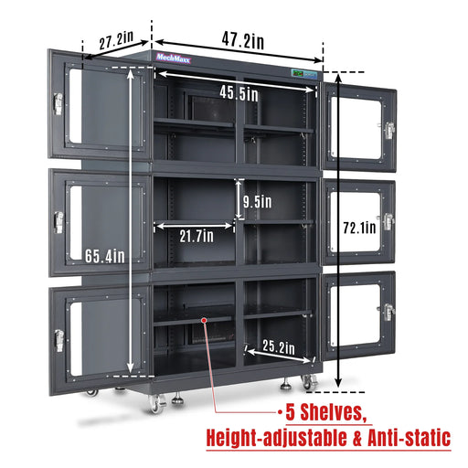20-60% RH Electronic Dry Cabinet 1430L ESD Desiccator Cabinet Low Humidity Storage,  EDC1430A-6
