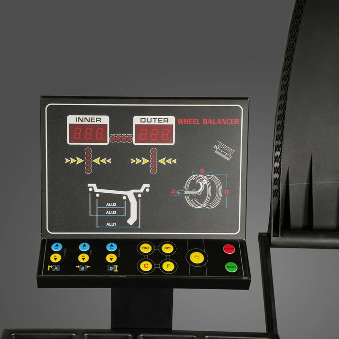 10-24" Rim Wheel Balancer Car Tire Balancing Machine 40 mm Shaft with Foot Pedal Brake,  Laser Guided and LED Illuminator,  WB857