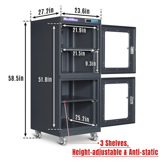 20-60% RH Electronic Dry Cabinet 540L ESD Desiccator Cabinet Low Humidity Storage,  EDC540A