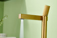 Brushed gold or Brushed Nickel or Matte Black Or Rose Gold single handle brass bathroom faucet with pop up drain - lifestyle in-use