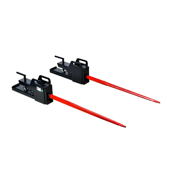 MechMaxx 43" Clamp-On Hay Bale Spear 1100lbs Capacity for Tractor and Skid Steer Loader