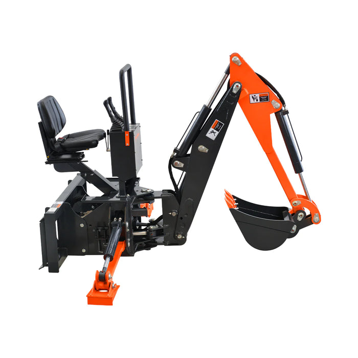 Skid Steer Backhoe 8ft Digging Depth, 16” Bucket Included,70°  Left/Right Swivel Rotation SBH50