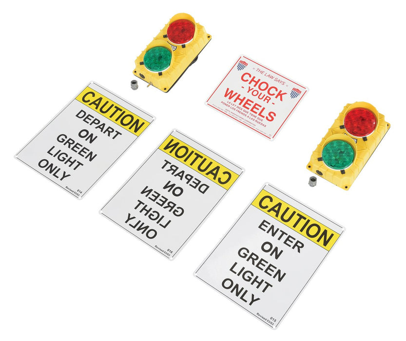 Vestil DTS-5-LED-12DC polypropylene traffic system stop go set - view 2