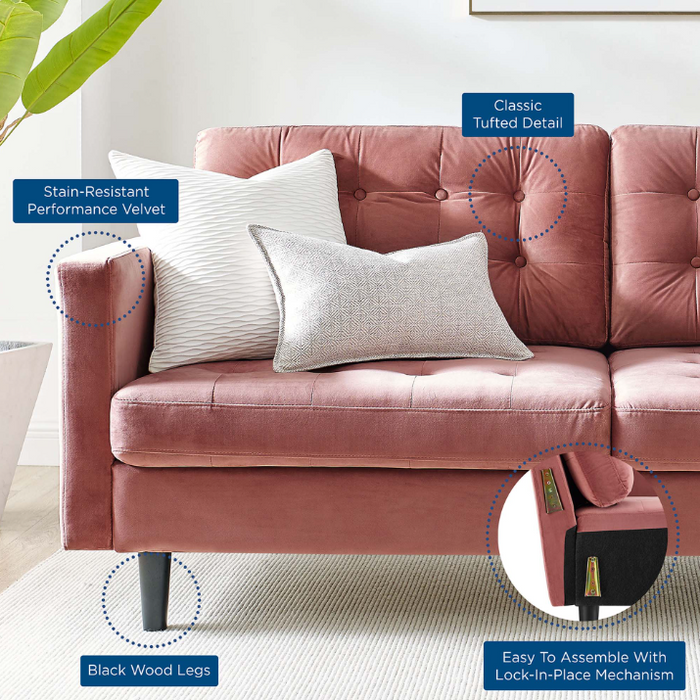Exalt Tufted Performance Velvet Sofa