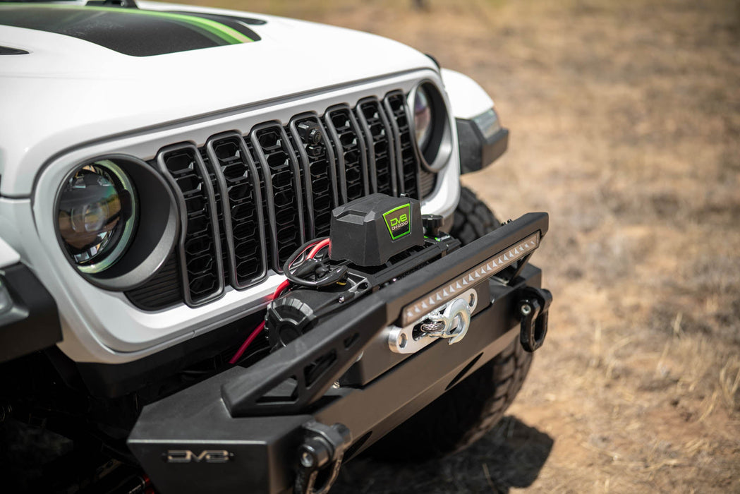 DV8 Offroad Xtract 12k Synthetic Rope Winch – installed on vehicle, image 4 of 16
