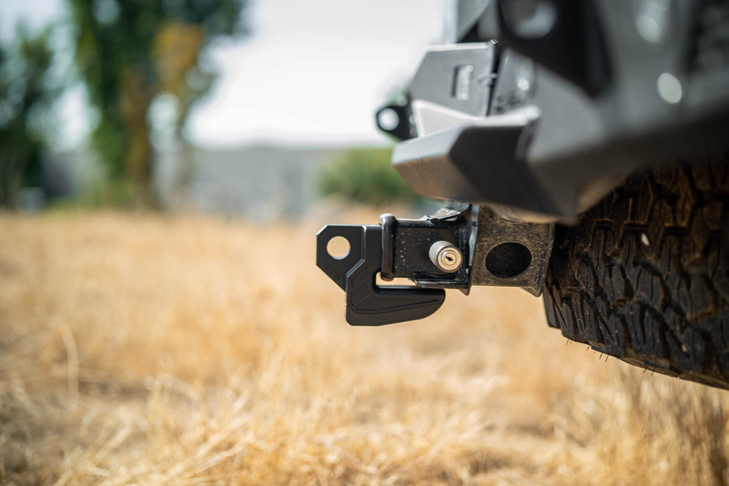 DV8 Offroad Xtract 2" Hitch Skid Plate – installed on vehicle, image 8 of 18