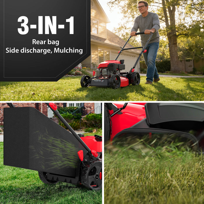 PowerSmart 17" 144cc Gas Push 3-in-1 Lawn Mower DV8618P