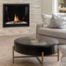 Empire Tahoe Clean-Face Contemporary fireplace with rocks and crushed glass