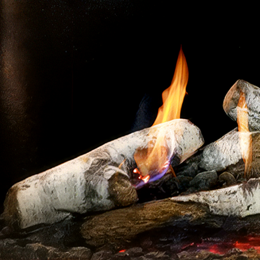 Empire Birch log set for the McKinley 60 linear fireplace