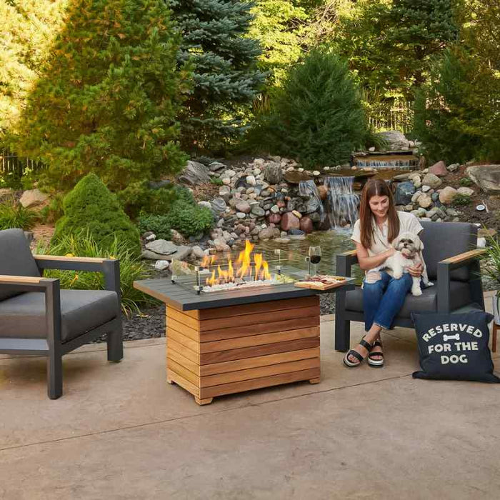 The Outdoor Greatroom Darien Rectangular Gas Fire Pit Table | DAR-1224