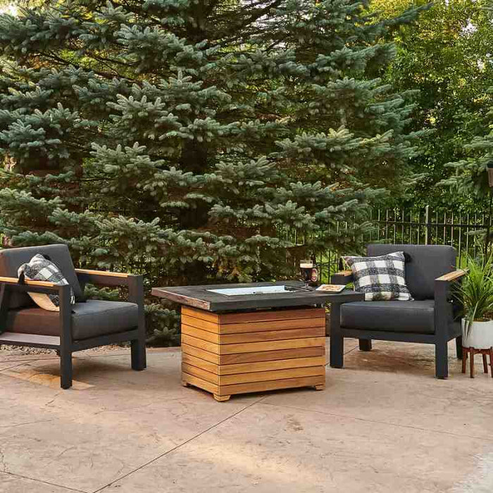 The Outdoor Greatroom Darien Rectangular Gas Fire Pit Table | DAR-1224