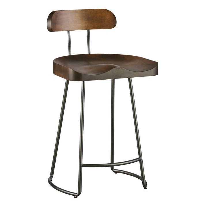 Decker Counter Chair with Back - Steel Frame