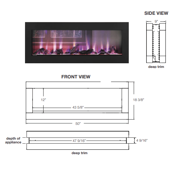 Napoleon Clearion 50" Trim - Deep Trim - NEFBD50HE-DTRIM Gas Fireplace