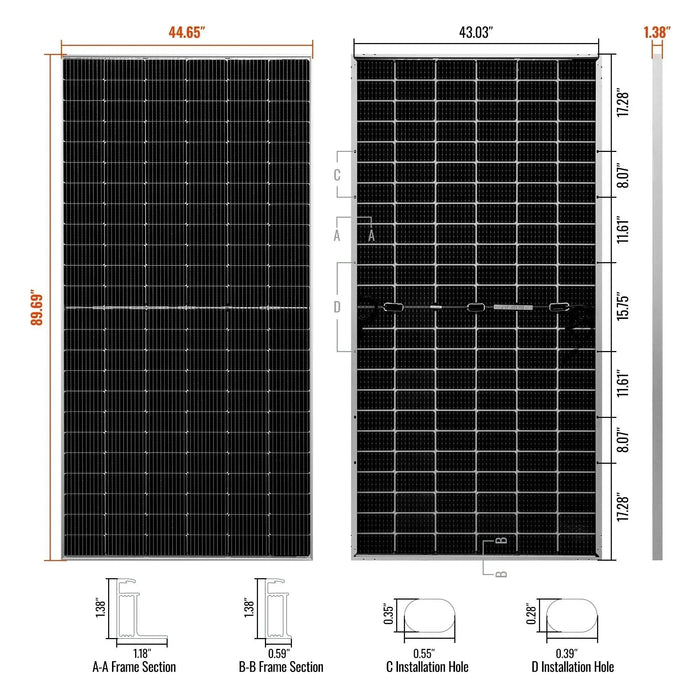 Green Vista Living Rich Solar MEGA 550 Watt Solar Panel | Premium Grid-tie or Off-grid Solar Panel for... - Features