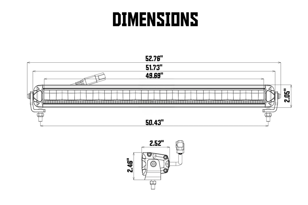 Orion Van Gear 50 Inch Slim LED Light Bar 2.0 – Dual DRL & IP69K - Detail View 2