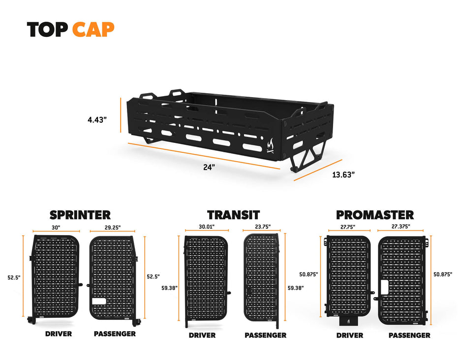 Flatline Van Co. Rear Storage Box Topper – dimensions diagram, image 12 of 12