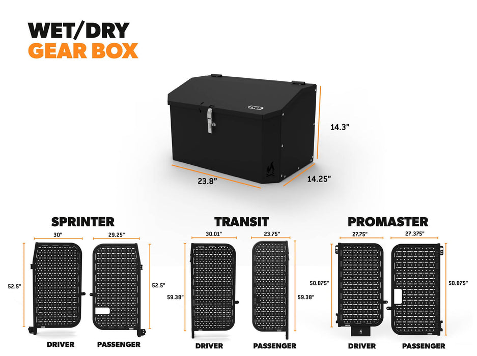 Flatline Van Co. Adventure Van Wet/Dry Gear Box – dimensions diagram, image 13 of 13