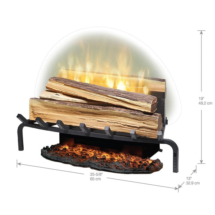 25-in Revillusion Fresh Cut Electric Fireplace Log Set w/ Ashmat (RLG20FC) - back view
