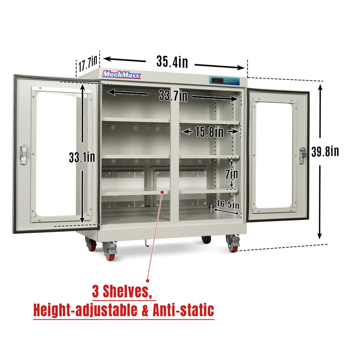 1-10% RH Electronic Dry Cabinet 320L ESD Desiccator Cabinet Ultra-Low Humidity Storage, EDC320C