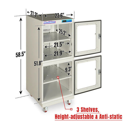 20-60% RH Electronic Dry Cabinet 540L ESD Desiccator Cabinet Low Humidity Storage,  White,  EDC540AW