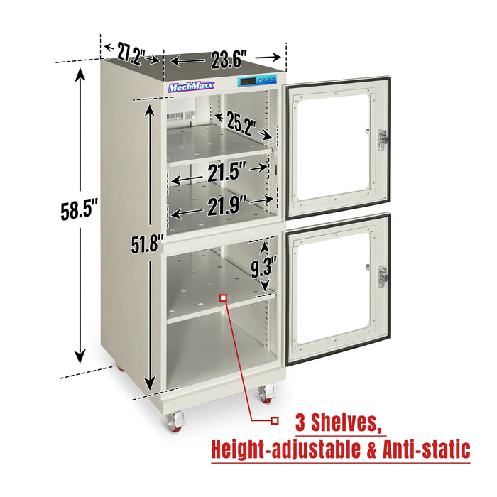 1-10% RH Electronic Dry Cabinet 540L ESD Desiccator Cabinet Ultra-Low Humidity Storage, EDC540C