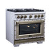 Forno Ambassador 36-inch dual fuel range in white left angled view