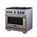 Forno Ambassador 36-inch dual fuel range in white right angled view