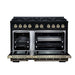 Forno Ambassador 48-inch dual fuel range in black front view with the door open