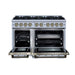 Forno Ambassador 48-inch dual fuel range in white front view with the door open