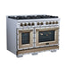 Forno Ambassador 48-inch dual fuel range in white left angled view