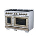 Forno Ambassador 48-inch dual fuel range in white right angled view