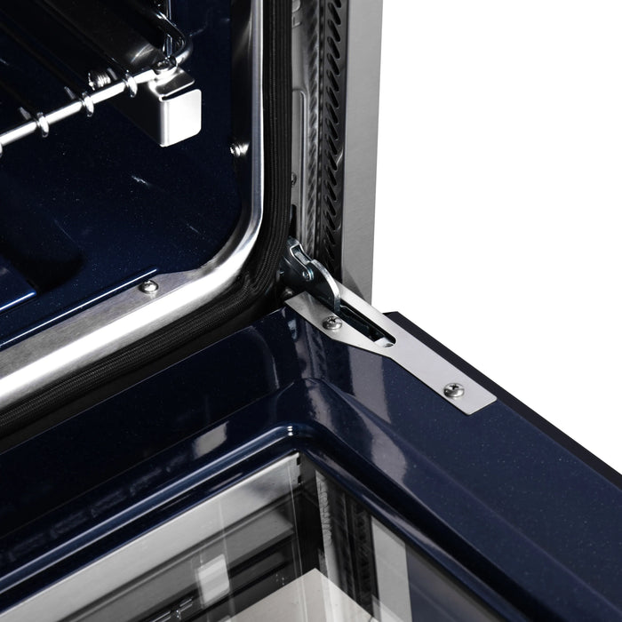 Forno Massimo 30-Inch Freestanding Dual Fuel Range with 4 Burners & 4.32 Cu. Ft. Convection Oven in Black with Antique Brass Handle (FFSGS6125-30BLK)