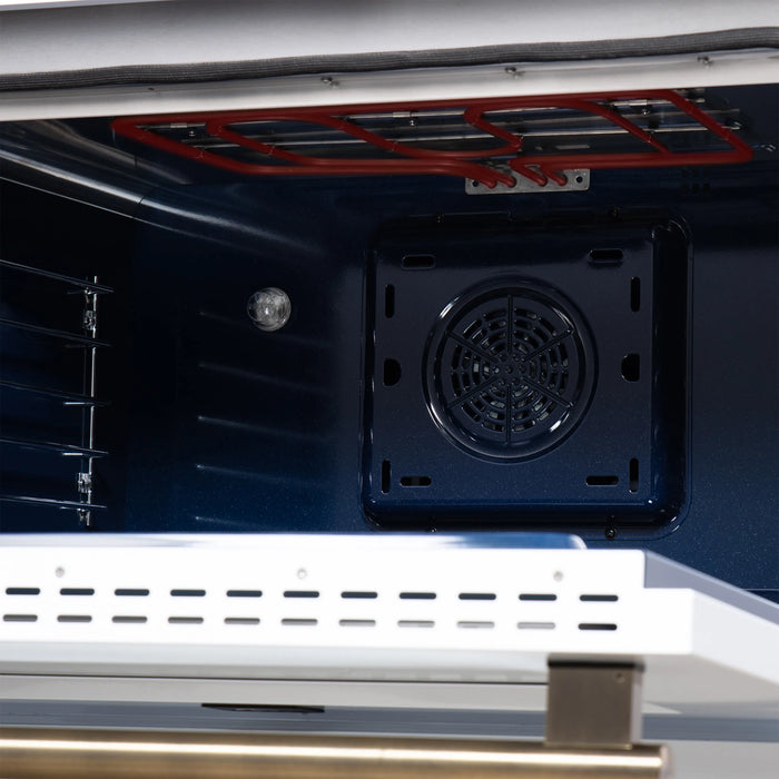 Forno Massimo 36-Inch Freestanding Dual Fuel Range with 6 Burners & 5.36 Cu. Ft. Convection Oven in White with Antique Brass Handle (FFSGS6125-36WHT)