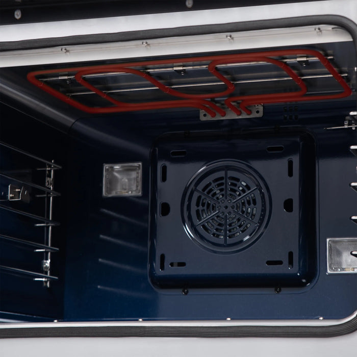 Forno Capriasca 30-Inch Freestanding French Door Dual Fuel Range in Black with Antique Brass Handle (FFSGS6387-30BLK)