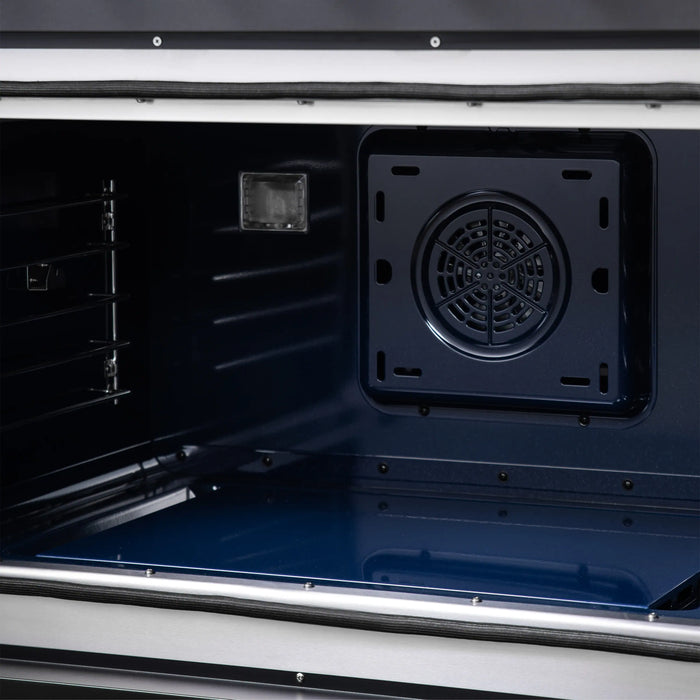 Forno Capriasca 36-Inch Freestanding French Door Dual Fuel Range in Black with Antique Brass Handle (FFSGS6387-36BLK)