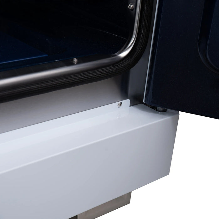 Forno Capriasca 36-Inch Freestanding French Door Dual Fuel Range in White with Antique Brass Handle (FFSGS6387-36WHT)