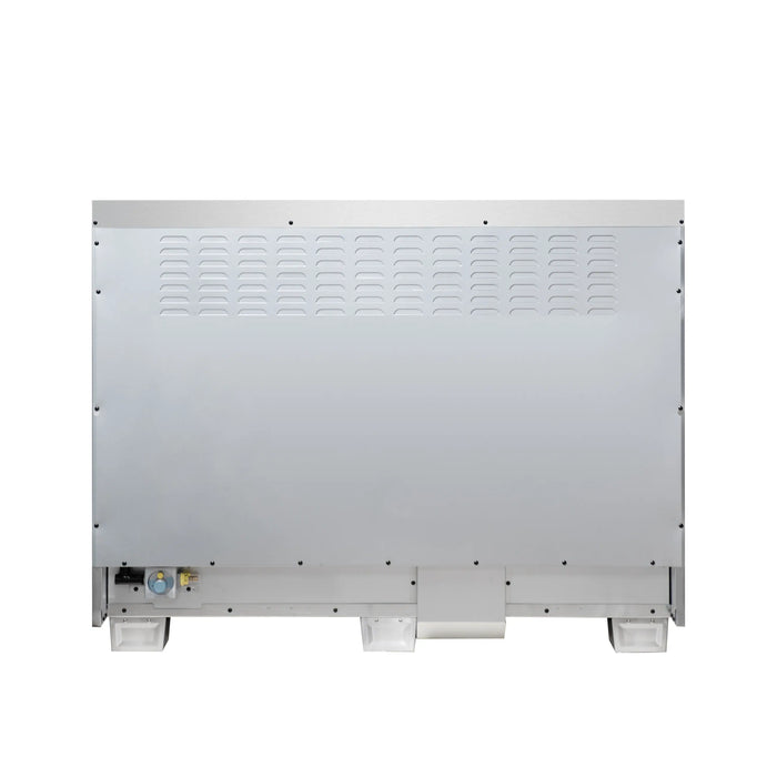 Forno Capriasca 48-Inch Freestanding French Door Dual Fuel Range in Black with Antique Brass Handle (FFSGS6387-48BLK)