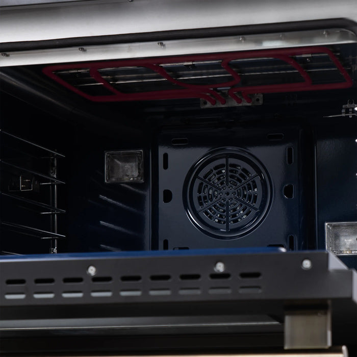 Forno Capriasca 48-Inch Freestanding French Door Dual Fuel Range in Black with Antique Brass Handle (FFSGS6387-48BLK)