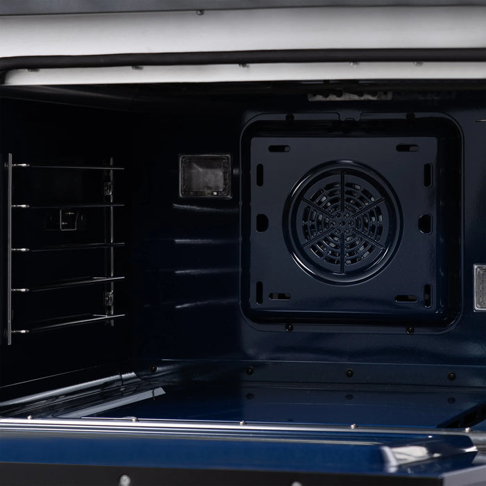 Forno Capriasca 48-Inch Freestanding French Door Dual Fuel Range in Black with Antique Brass Handle (FFSGS6387-48BLK)