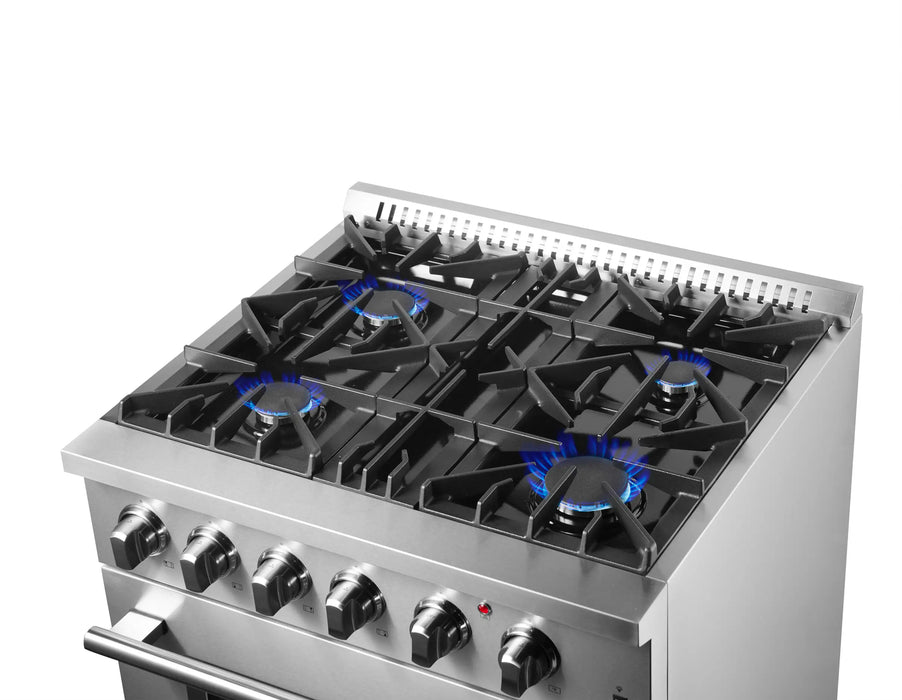 Forno Marco 30-inch Dual Fuel Range with 4 Burners and 4.32 cu.ft. Oven in Stainless Steel (FFSGS6197-30)