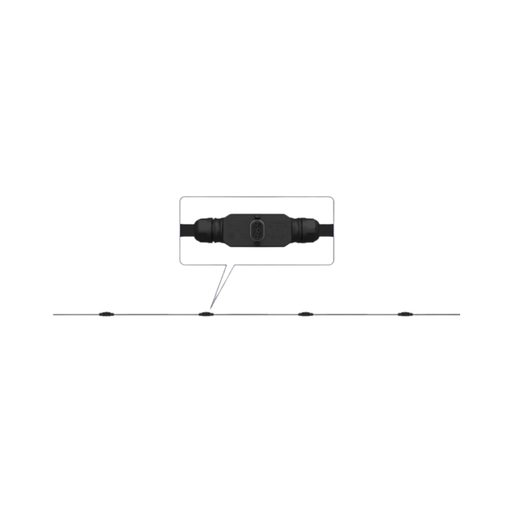 Power Center 2 Meter Bus Cable - Duracell bus cable with multiple connector drops, featuring a close-up view of the trunk connector in the center, shown on a white background.
