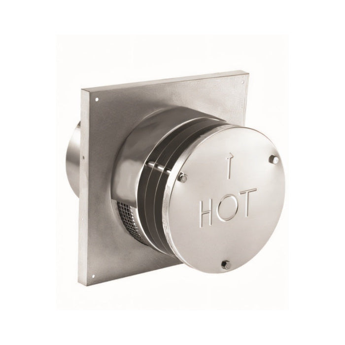 Duravent 4" x 6-5/8" DirectVent Pro Round Horizontal Termination Cap Square Base (aluminum) | 46DVA-HRCS