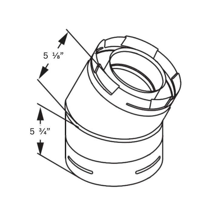 Duravent 4" x 6-5/8" DirectVent Pro 45°  Elbow (black) | 46DVA-E45B